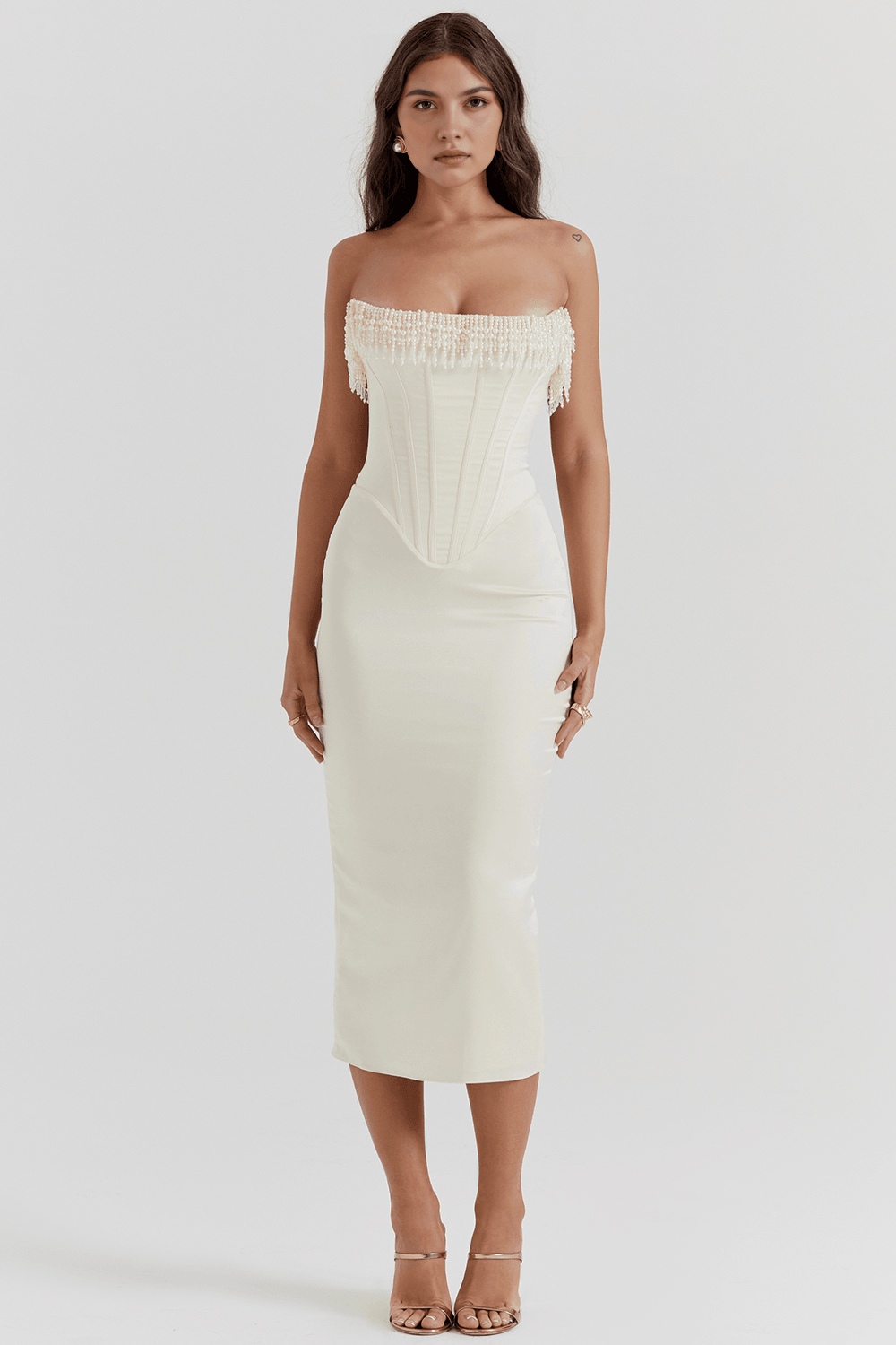 Vestido Corset Luize Branco - UseFeminess Direito Autorais